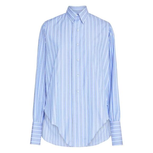 MAISON MARGIELA Striped Cotton Poplin Shirt Women BLUE Shirts
